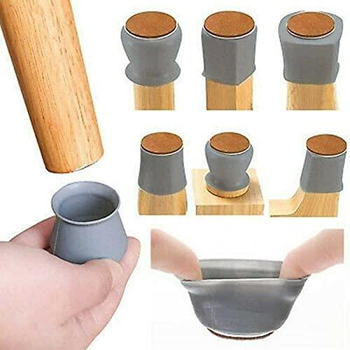 NOBILEA Silicone Chair Leg Protectors with Felt for Hardwood Floors (6PCS), Silicone Furniture Leg Cover Pad for Protecting Floors from Scratches and Noise, Smooth Moving for Chair Feet.